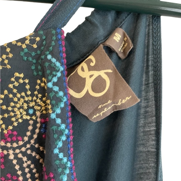 One September Anthropologie Embroidered Tie Back Tank Women's Medium - Picture 5 of 7